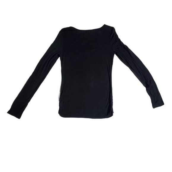 Patty black gray long sleeve top sz M - Picture 2 of 12